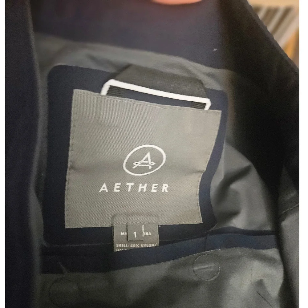 Aether‎ Apparel Womens Navy Blue Full Zip Technical Windbreaker Jacket Size 1